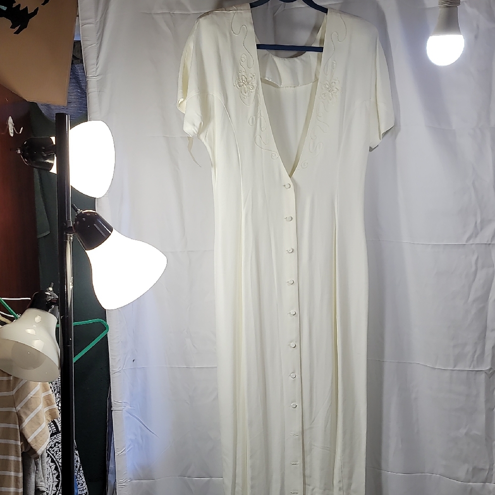 CDC Cream Flutter Sleeve Maxi Dress